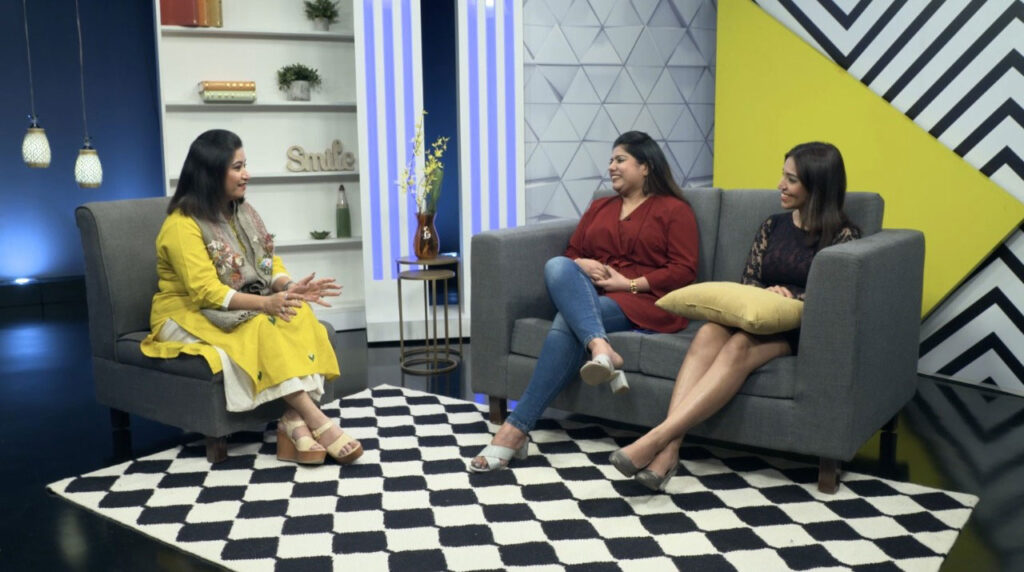 Talk show studio setup